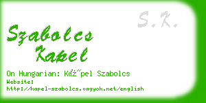 szabolcs kapel business card